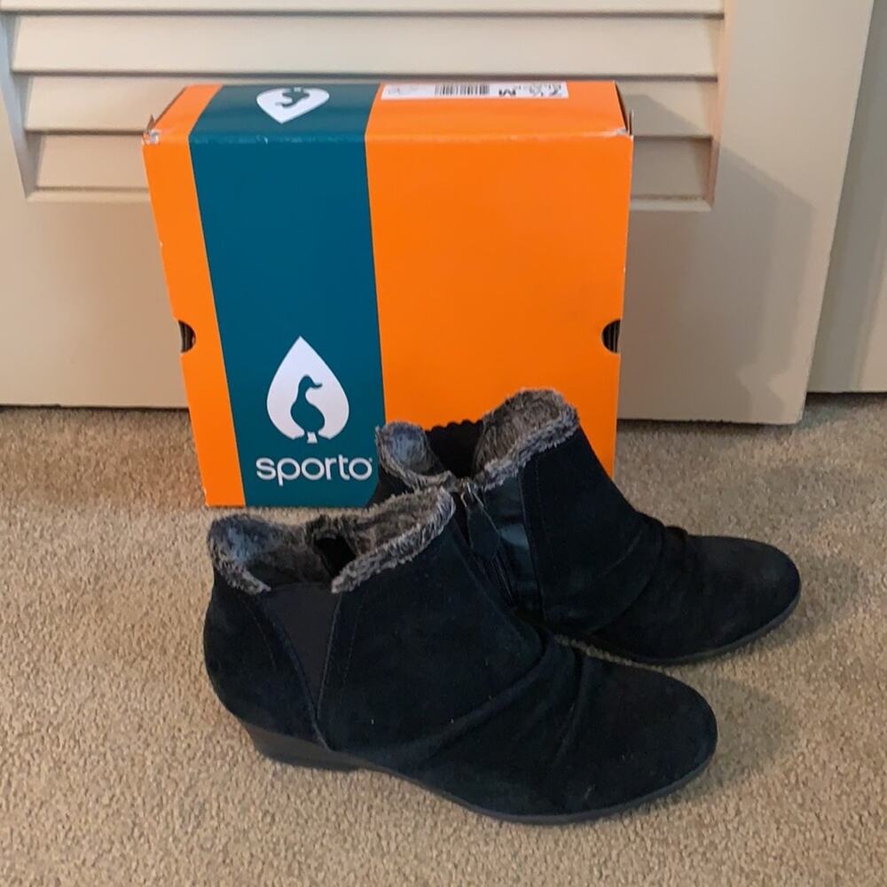7.5 Sporto suede wedge boots
